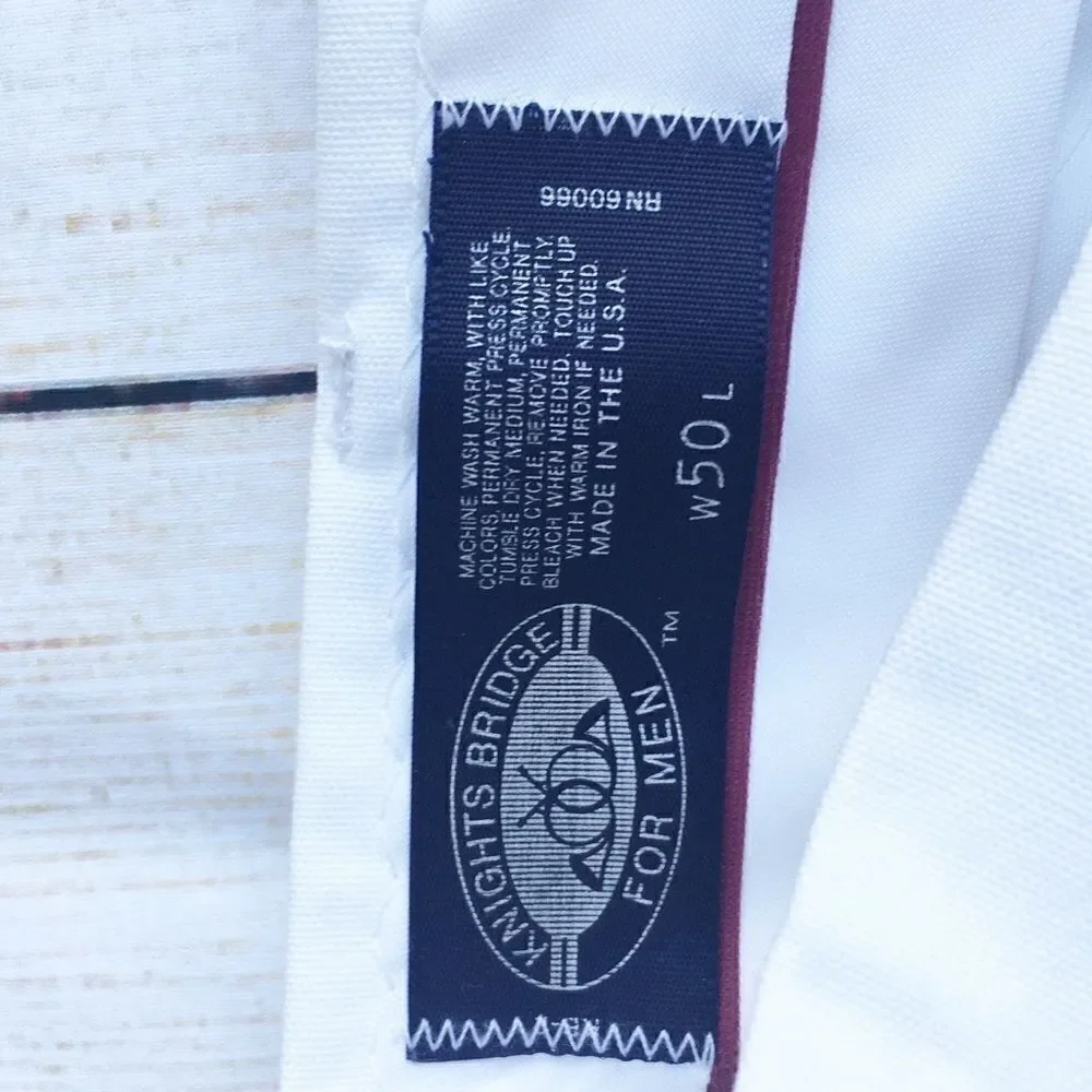 Knightsbridge White W/Belt Shorts Flat Front 50